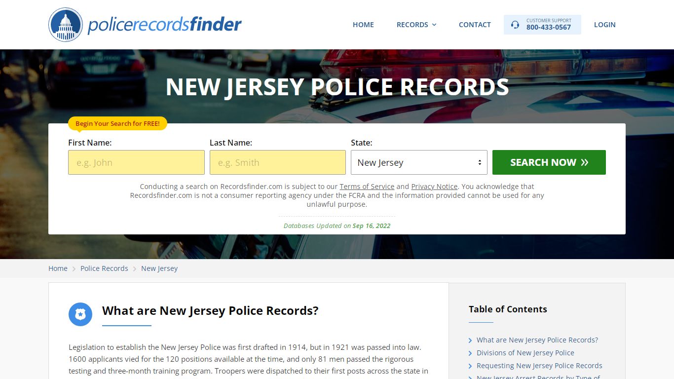 New Jersey Police Records Search & Police Departments Online